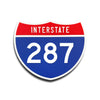 Interstate 287 Number Only road sign replica front view