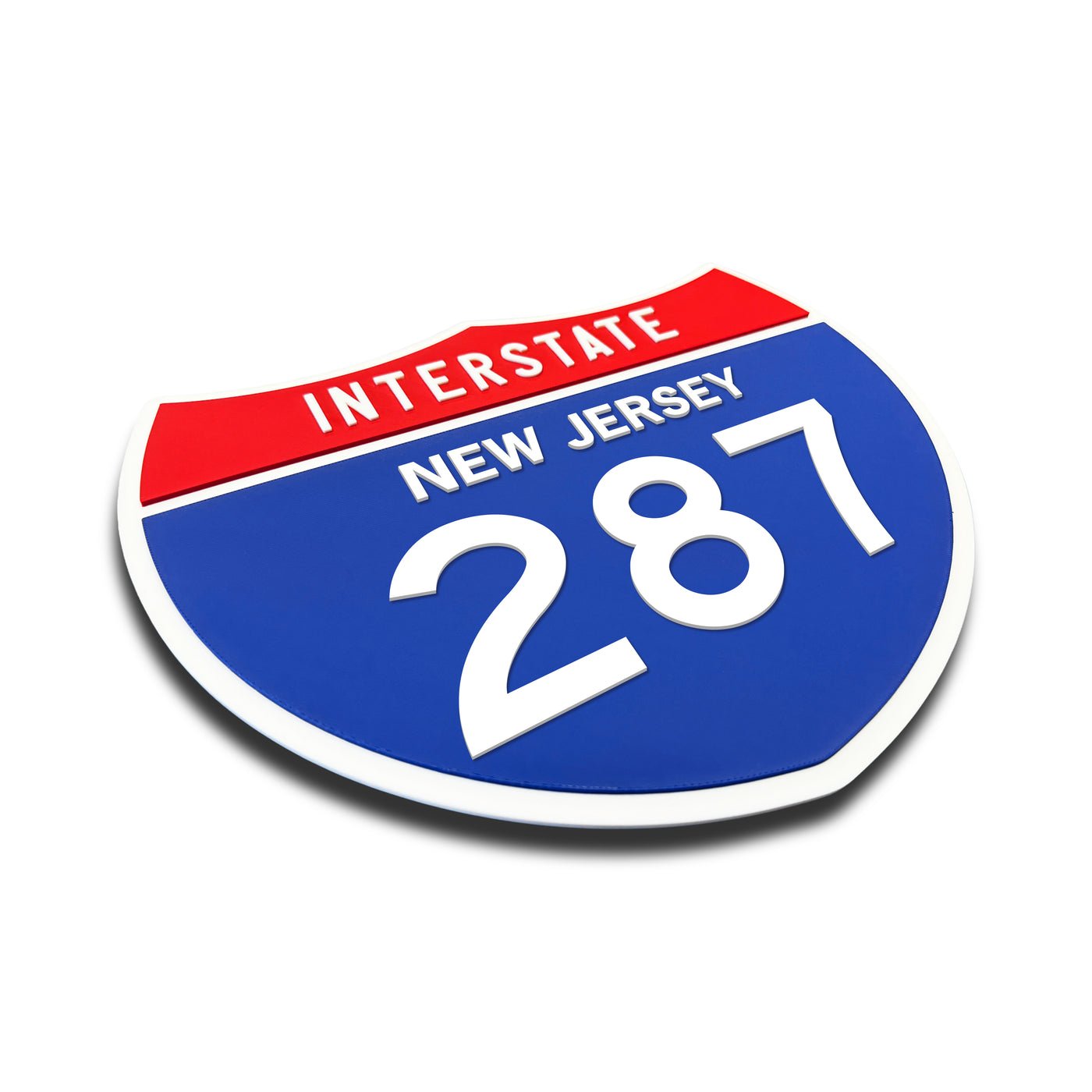 Interstate 287 – New Jersey road sign replica three-quarter view