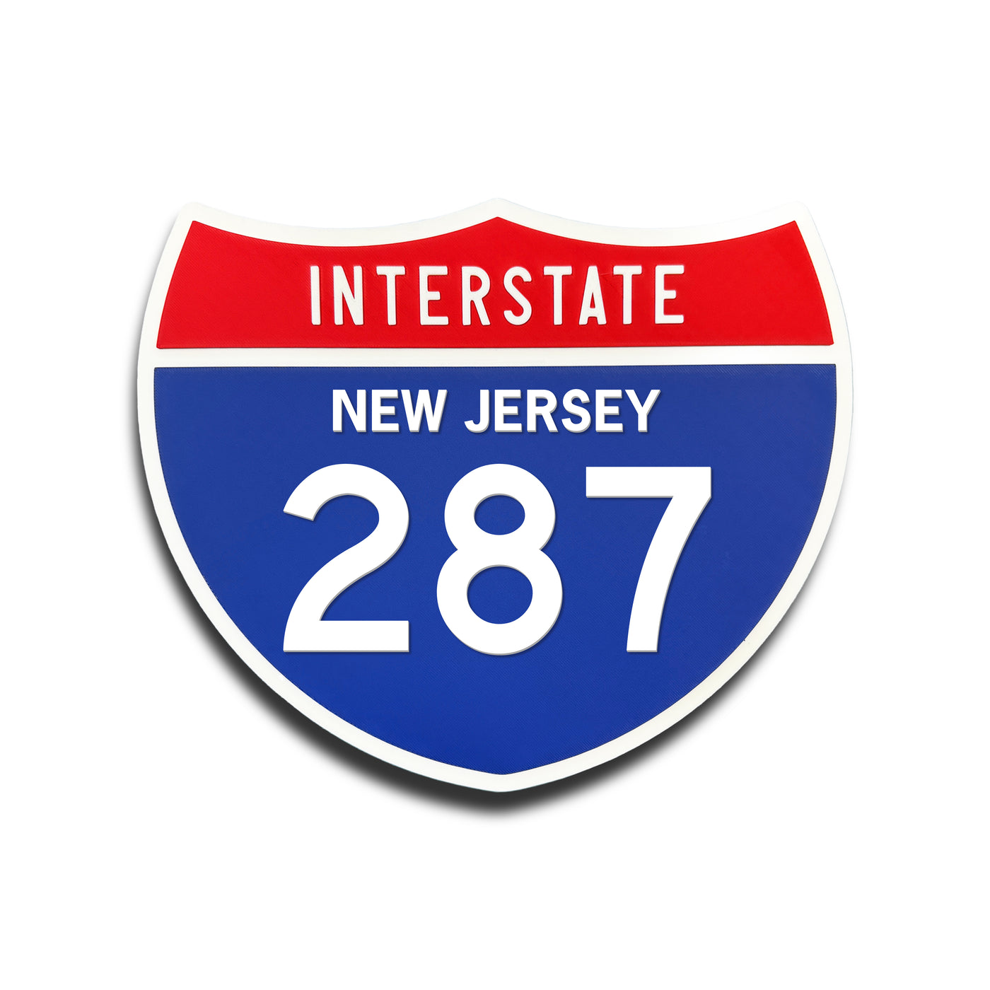Interstate 287 New Jersey road sign replica front view