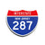 Interstate 287 New Jersey road sign replica front view
