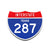 Interstate 287 Texas road sign replica front view