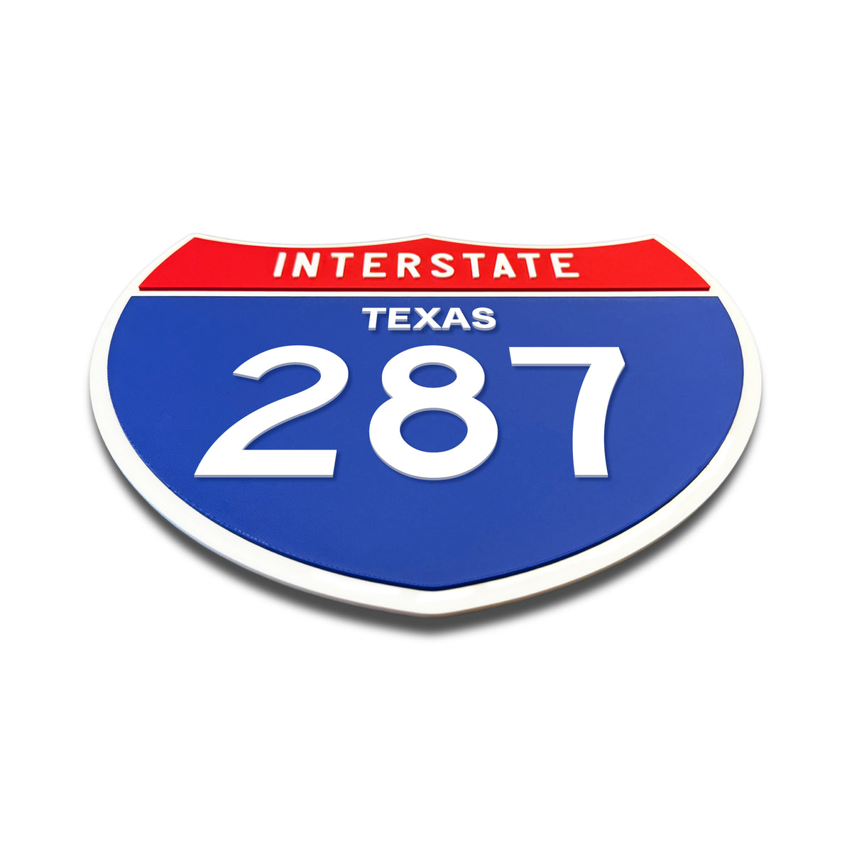 Interstate 287 Texas road sign replica flat view