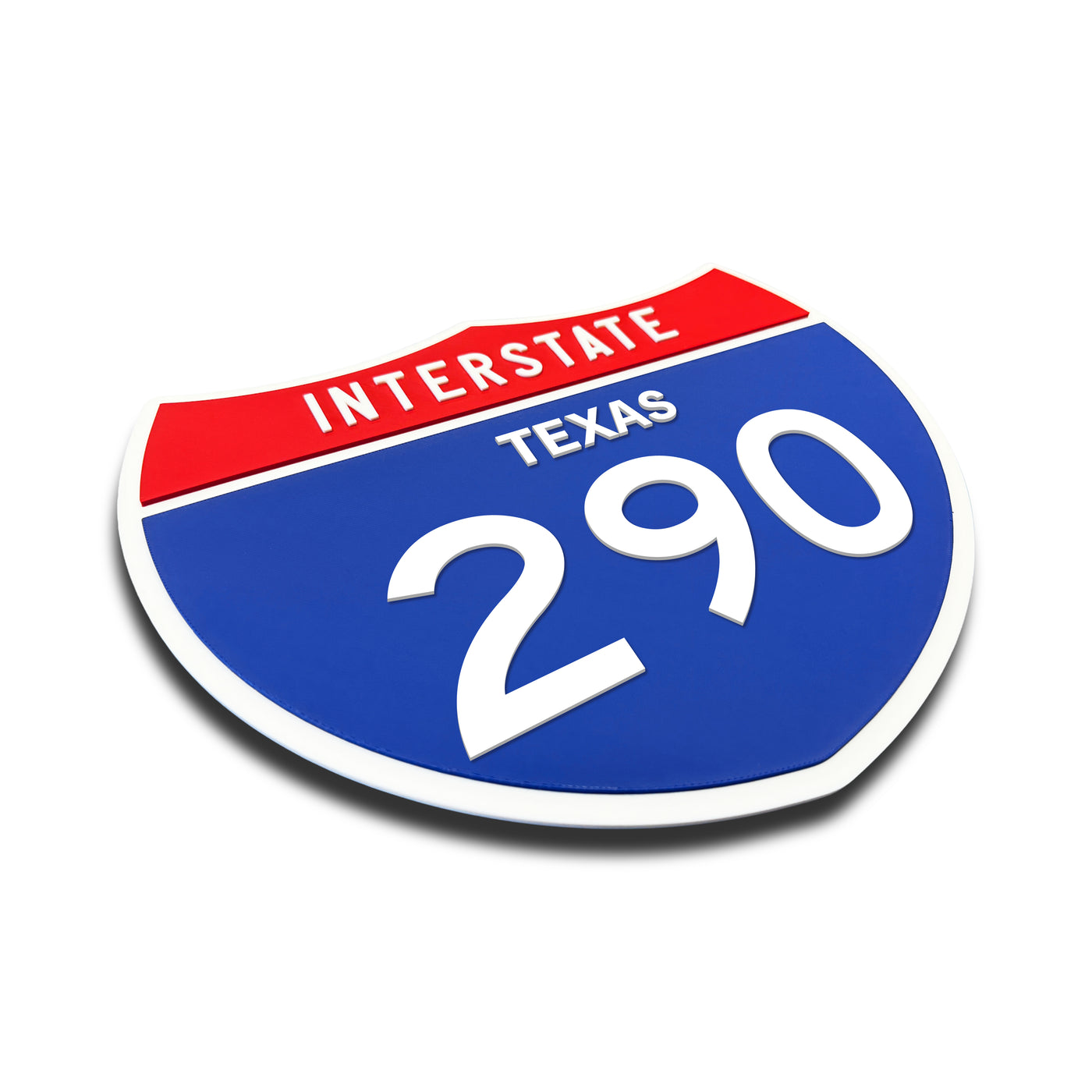 Interstate 287 – Texas road sign replica three-quarter view
