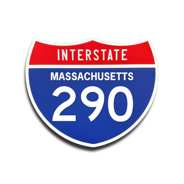 Interstate 290 Massachusetts road sign replica front view