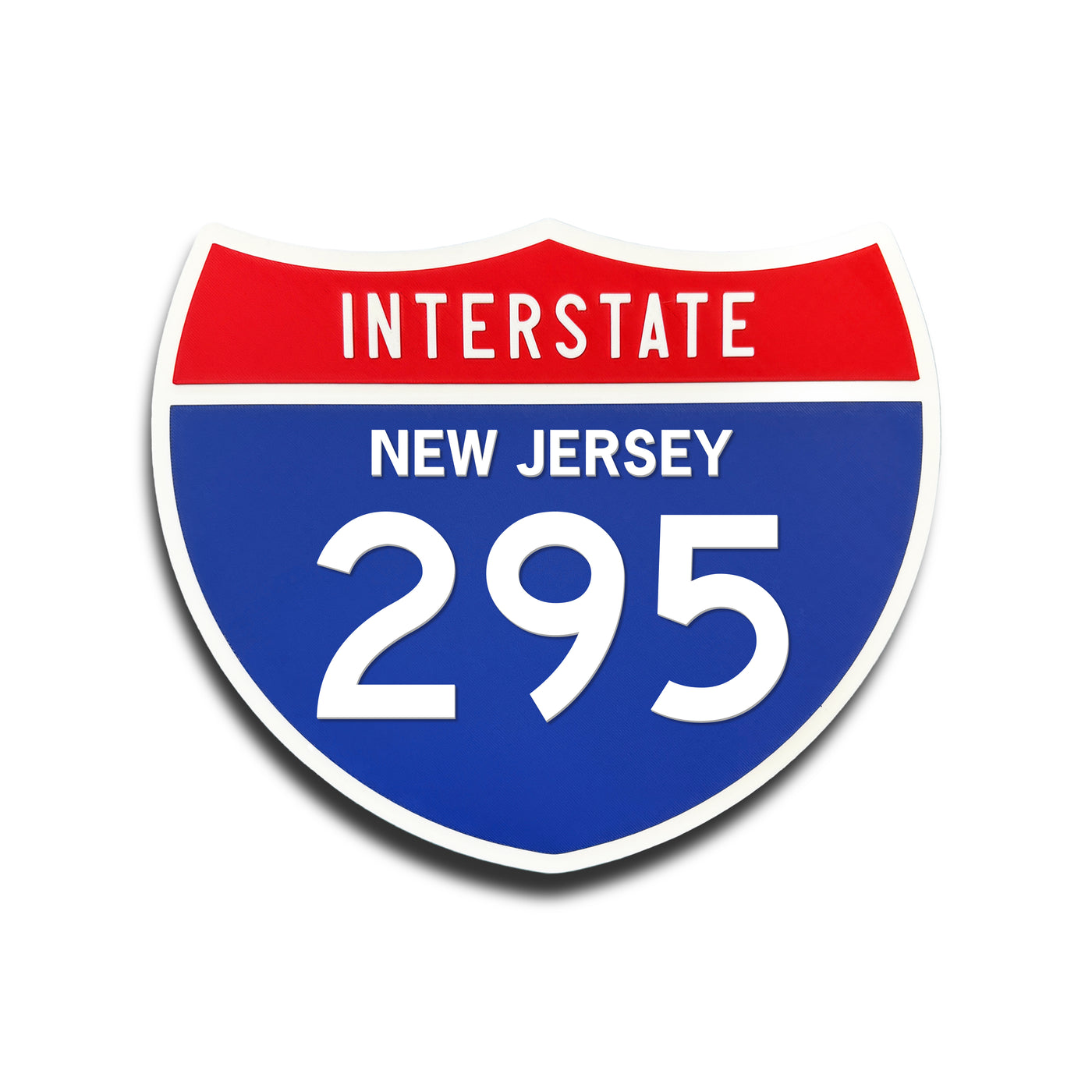 Interstate 295 New Jersey road sign replica front view