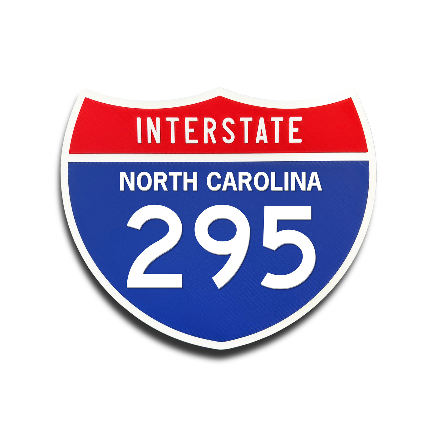 Interstate 295 North Carolina road sign replica front view