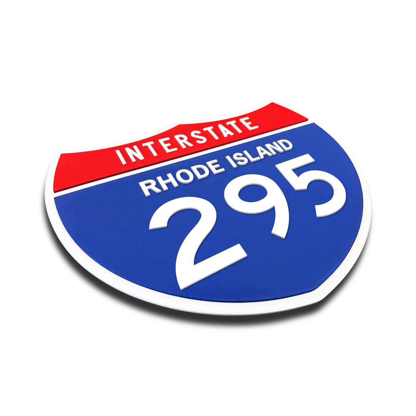 Interstate 295 – Rhode Island road sign replica three-quarter view