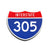 Interstate 305 Number Only road sign replica front view
