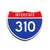 Interstate 310 Number Only road sign replica front view