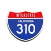 Interstate 310 California road sign replica front view