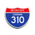 Interstate 310 Louisiana road sign replica front view