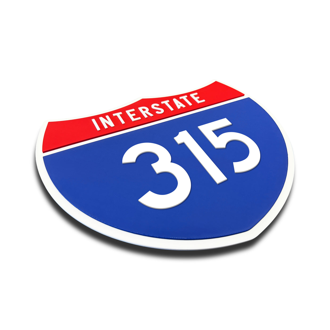 Interstate 315 Number Only road sign replica three quarter view