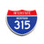 Interstate 315 Montana road sign replica front view