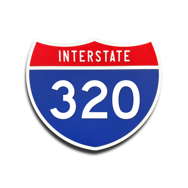 Interstate 320 Number Only road sign replica front view
