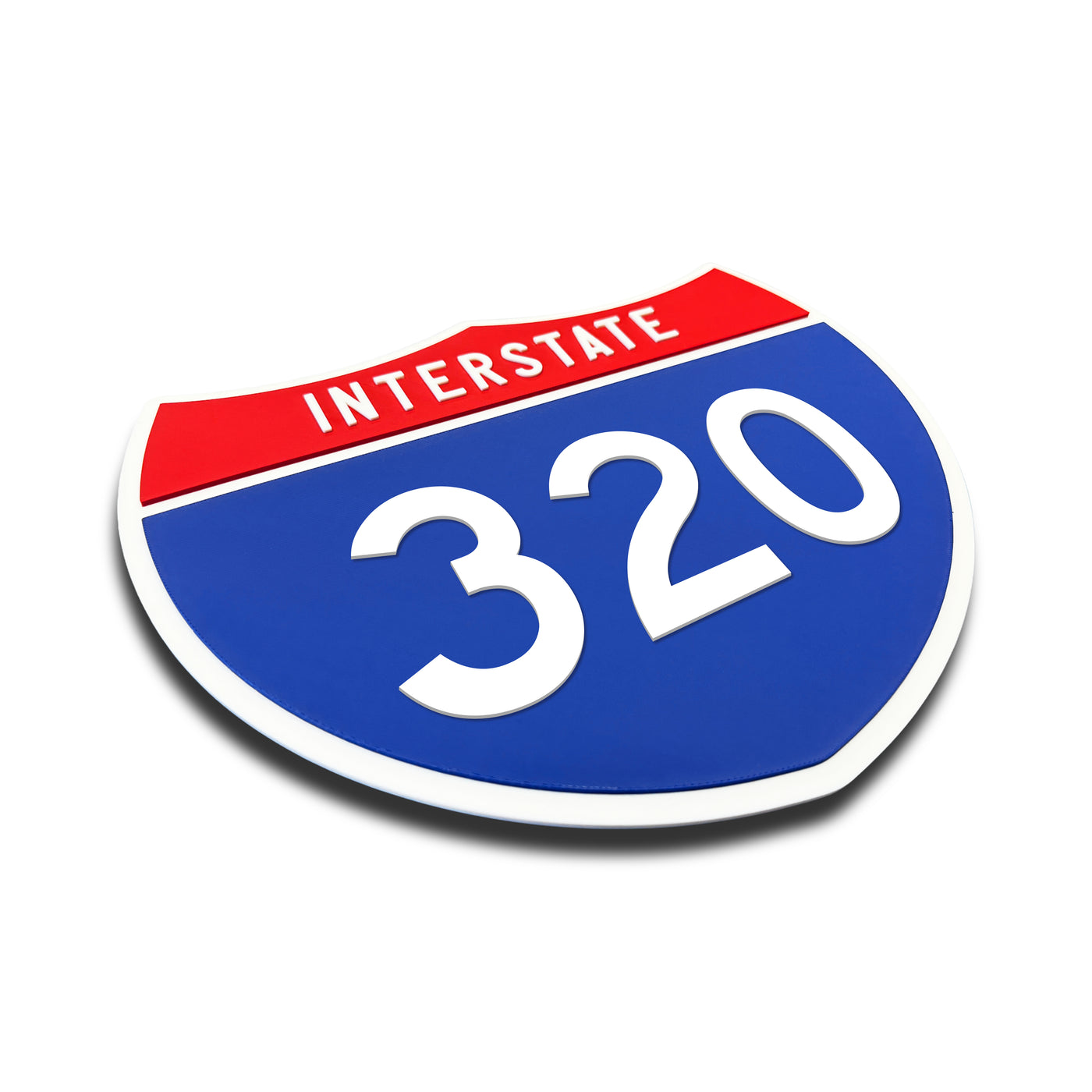Interstate 320 Number Only road sign replica three quarter view