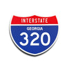 Interstate 320 Georgia road sign replica front view