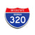 Interstate 320 Georgia road sign replica front view