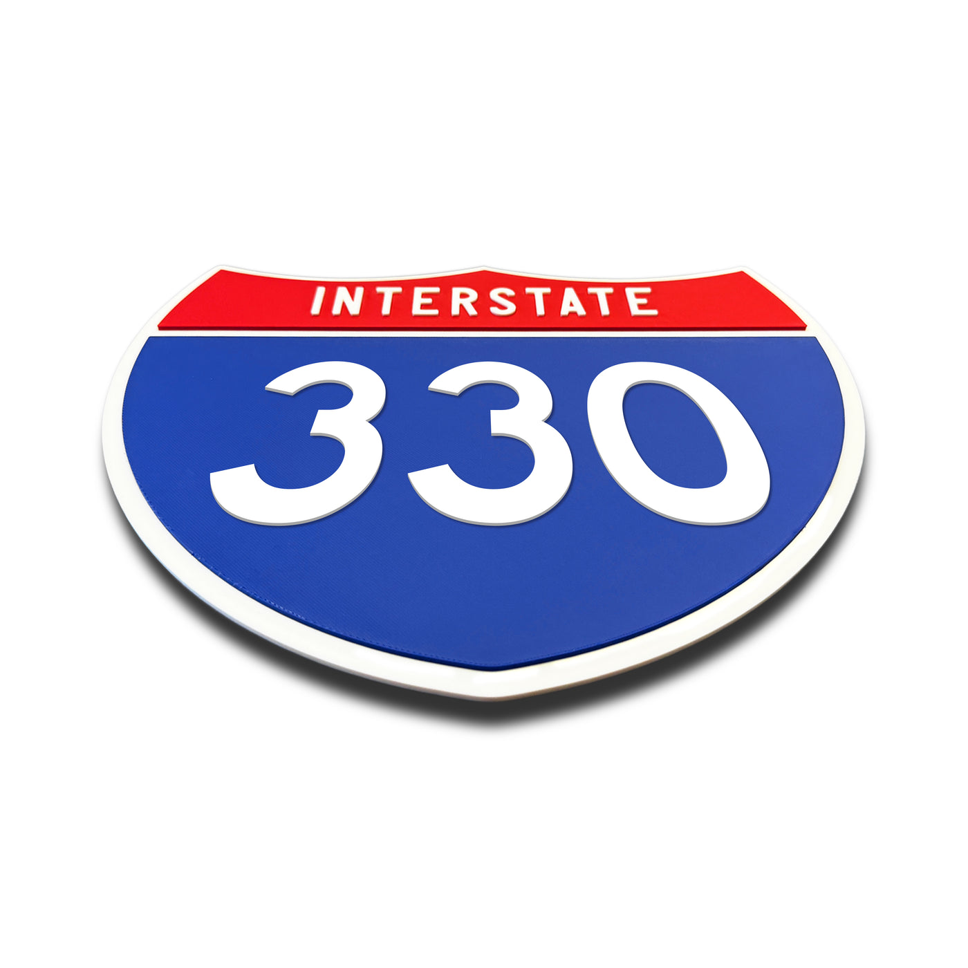 Interstate 330 Number Only road sign replica flat view