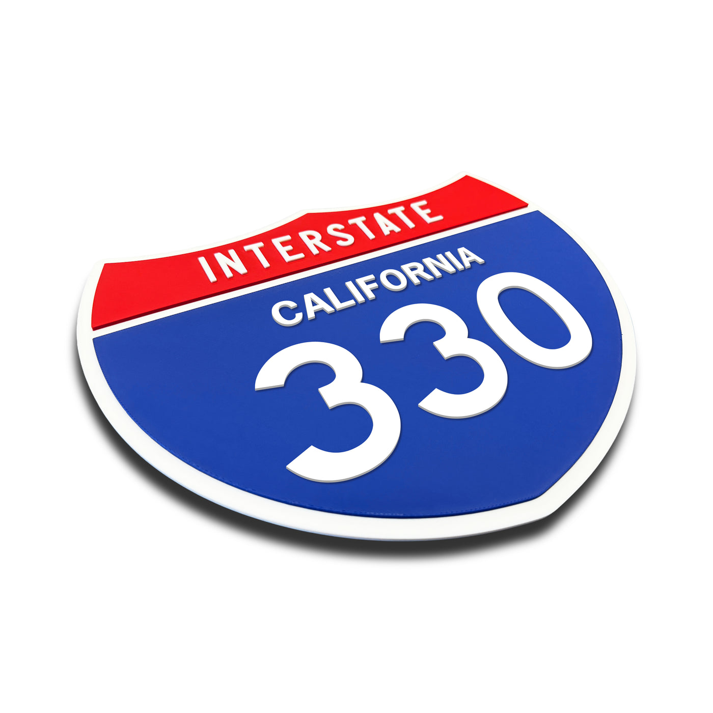 Interstate 330 – California road sign replica three-quarter view