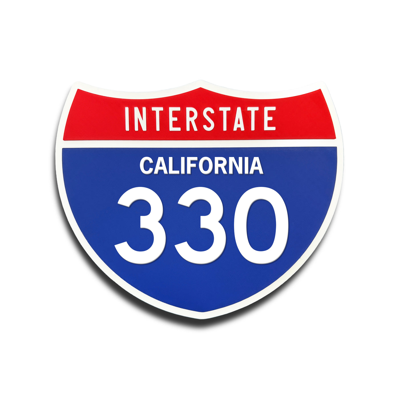 Interstate 330 California road sign replica front view