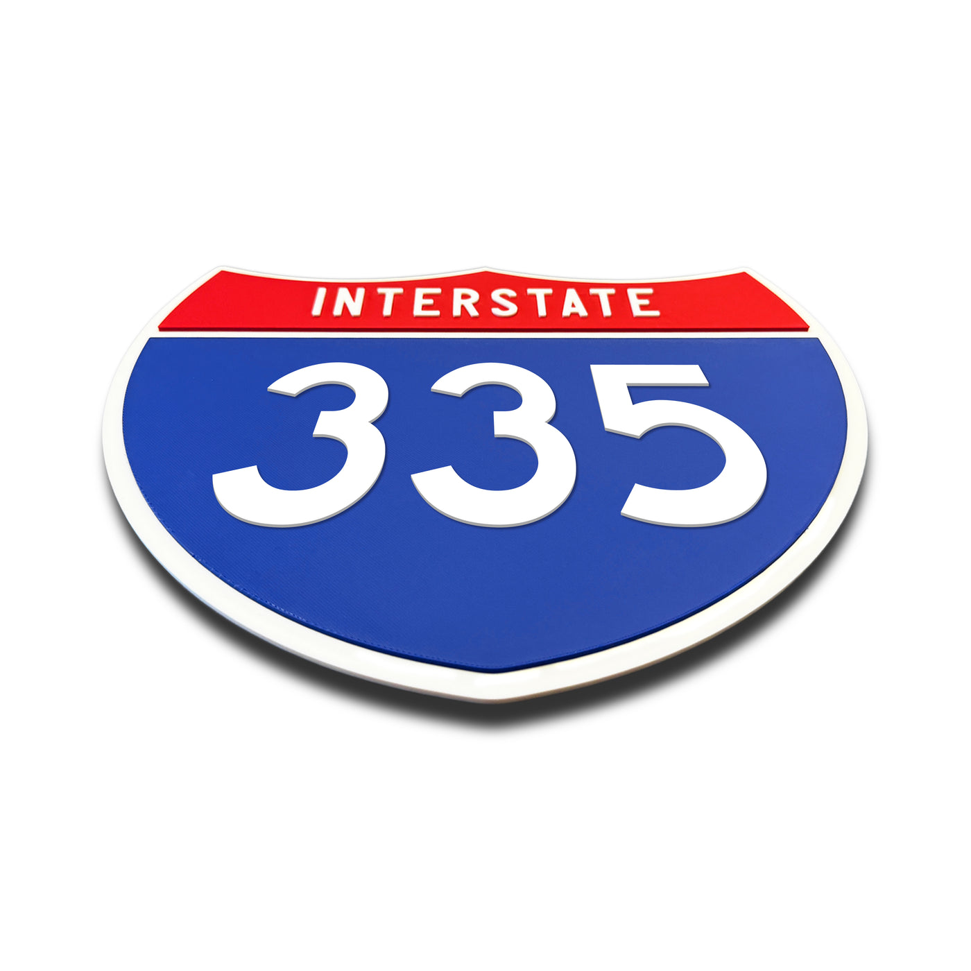 Interstate 335 Number Only road sign replica flat view