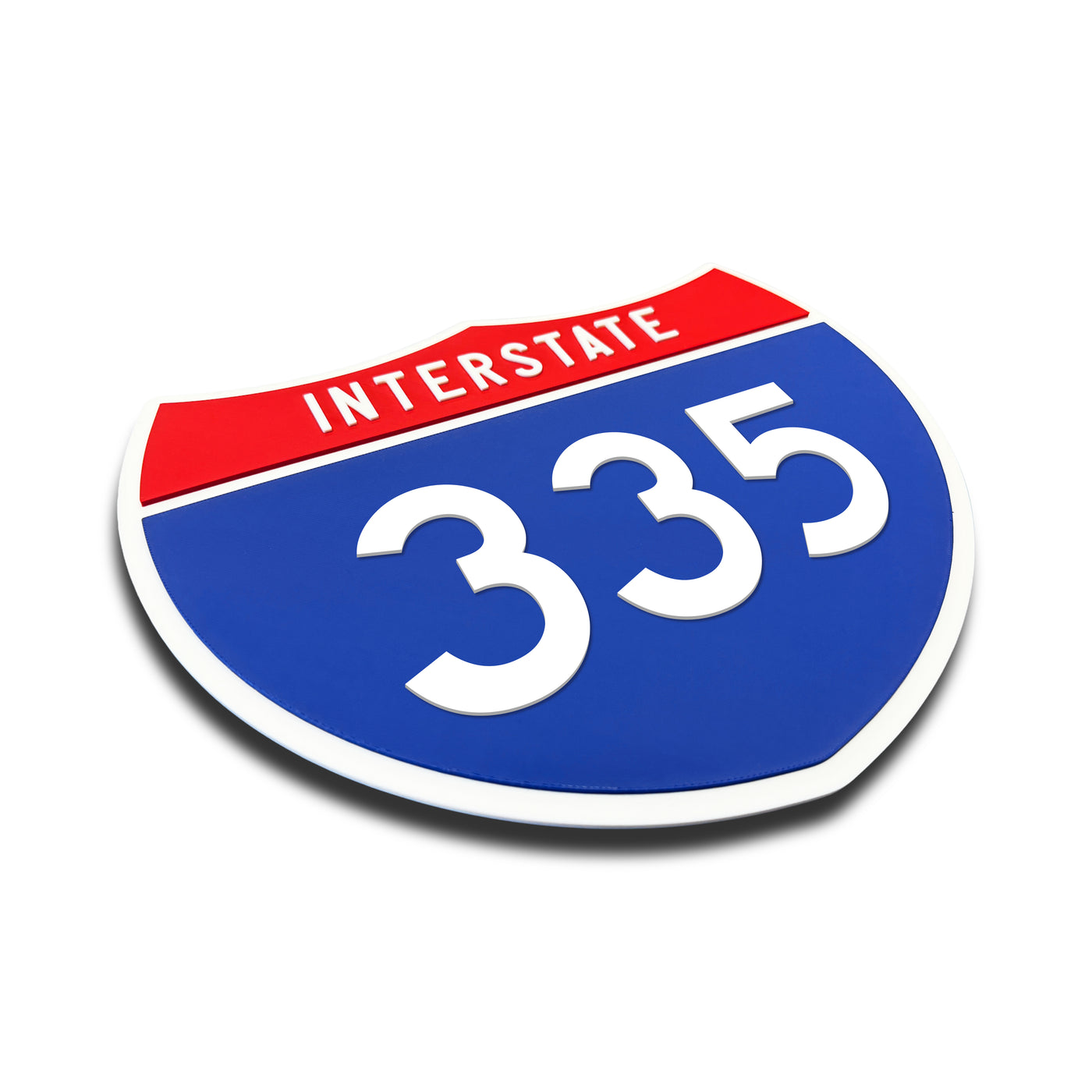 Interstate 335 Number Only road sign replica three quarter view
