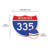 Interstate 335 Number Only road sign replica dimension view