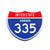Interstate 335 Kansas road sign replica front view