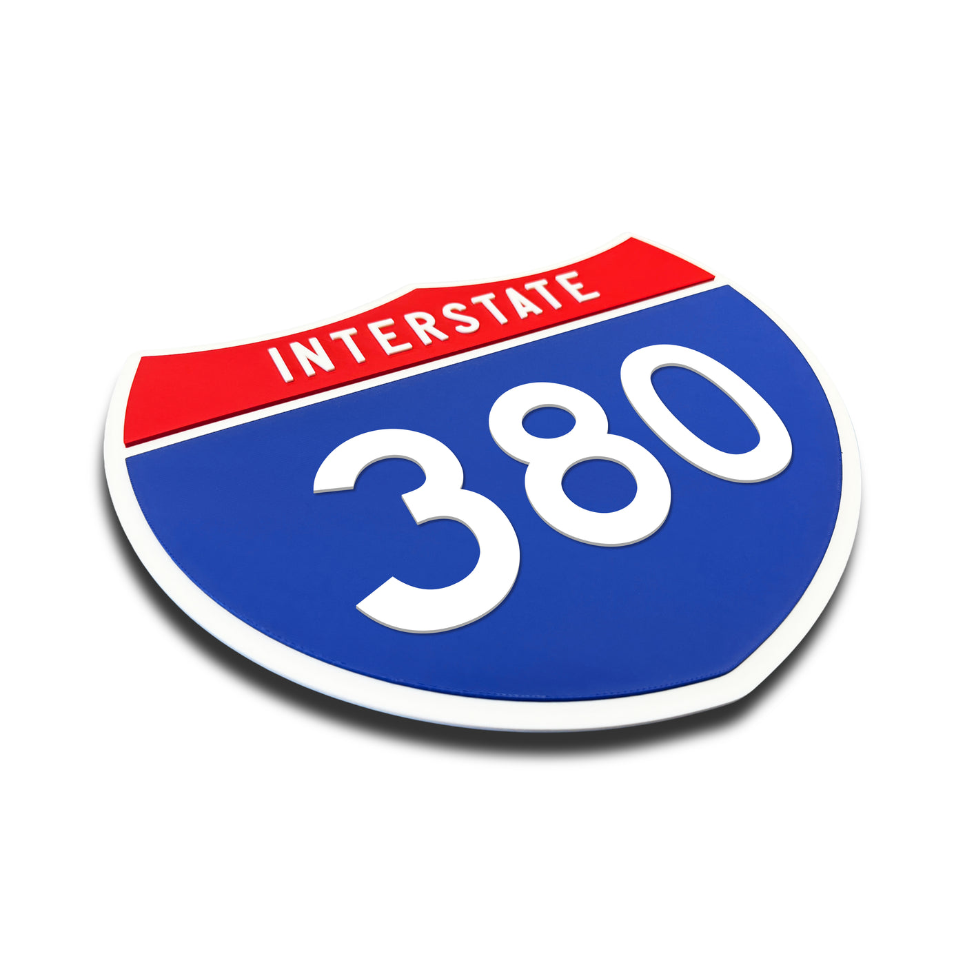 Interstate 380 Number Only road sign replica three quarter view