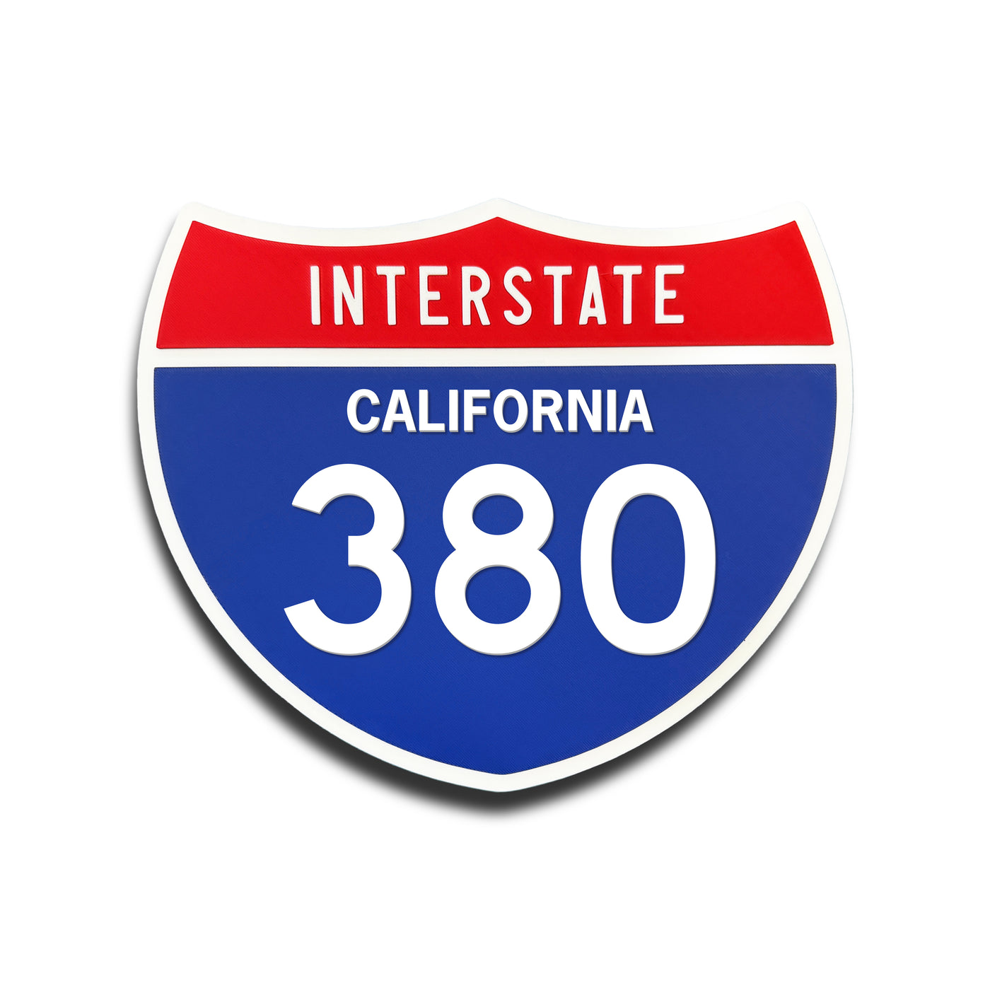 Interstate 380 California road sign replica front view
