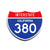 Interstate 380 California road sign replica front view
