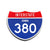 Interstate 380 Iowa road sign replica front view