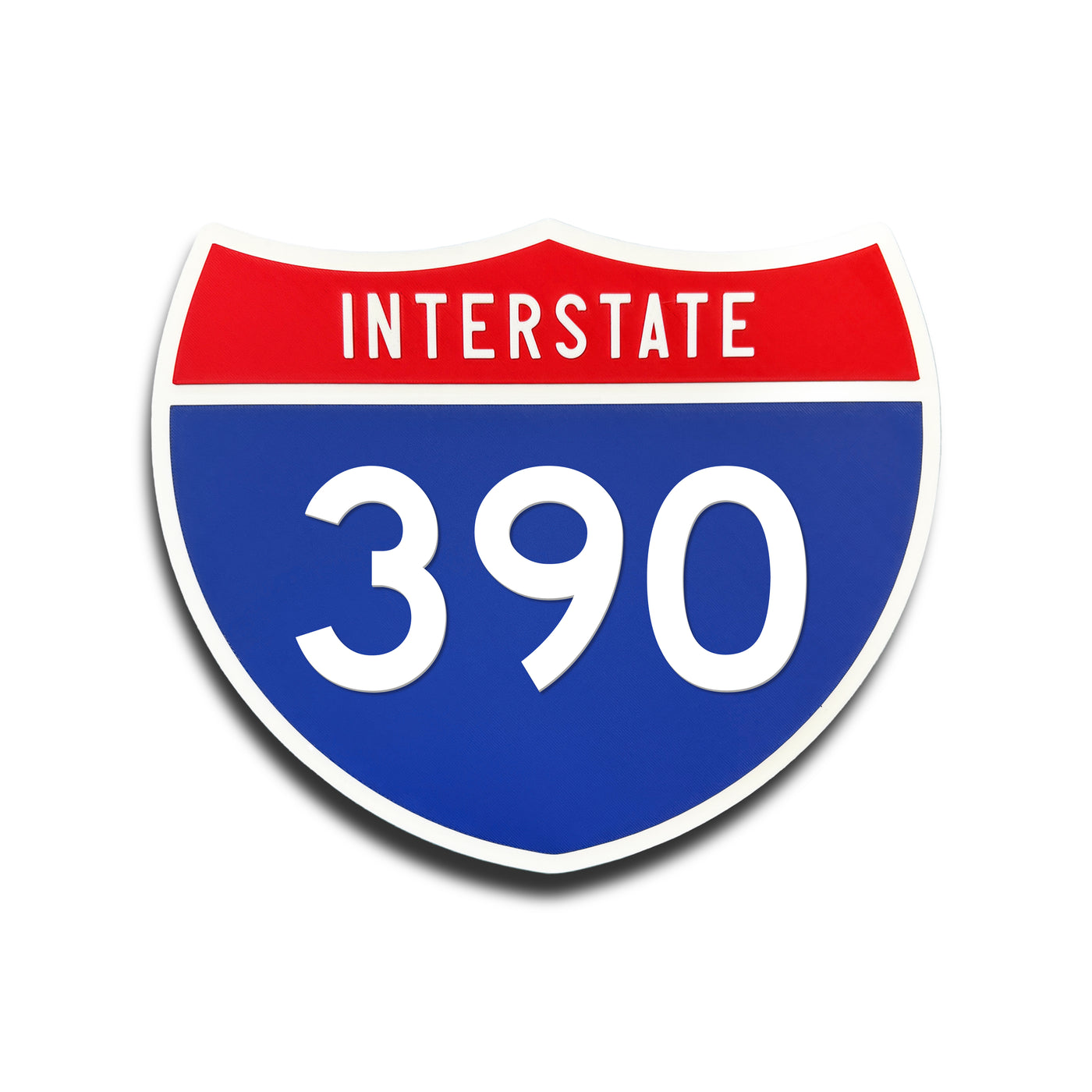 Interstate 390 Number Only road sign replica front view