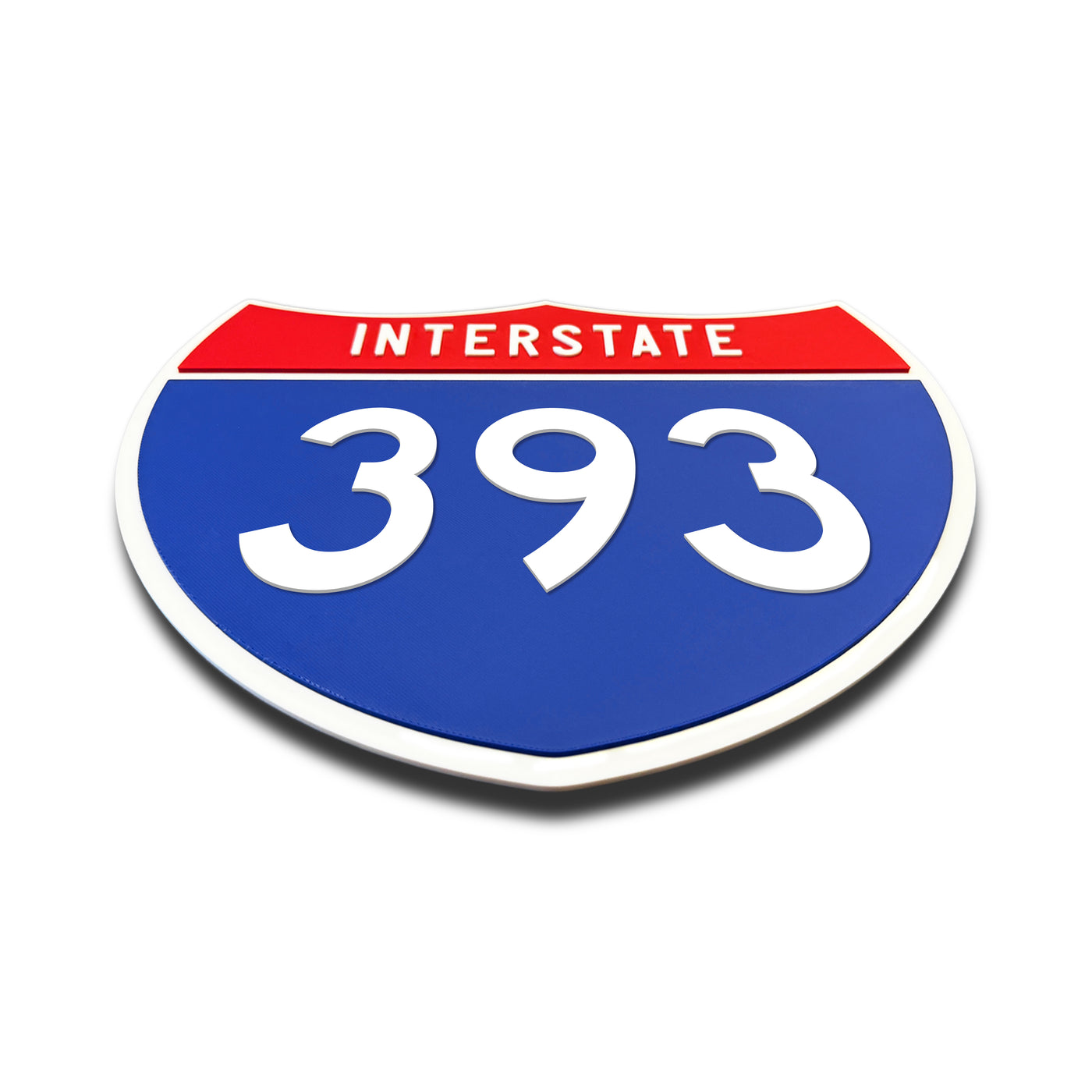 Interstate 393 Number Only road sign replica flat view