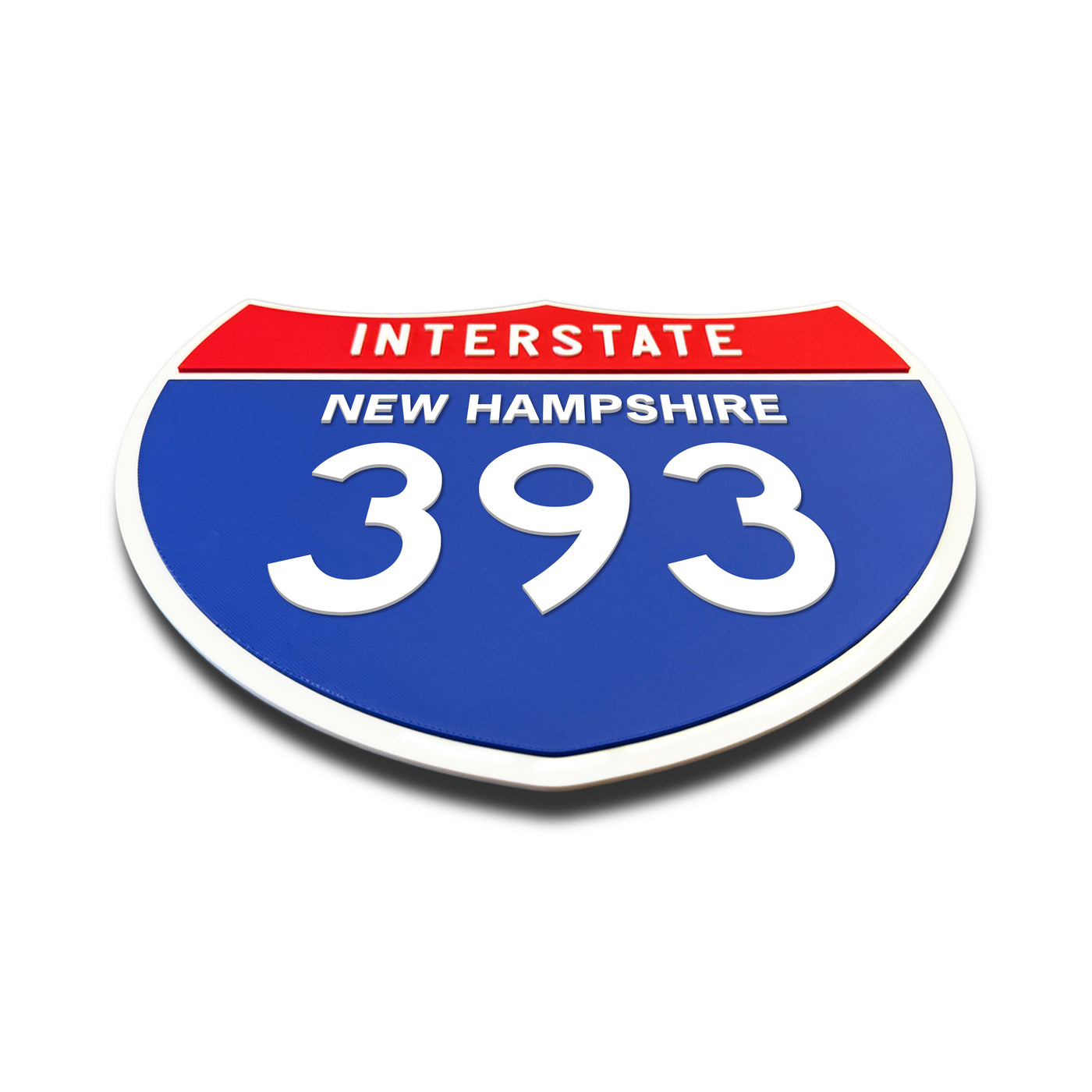 Interstate 393 – New Hampshire road sign replica flat view