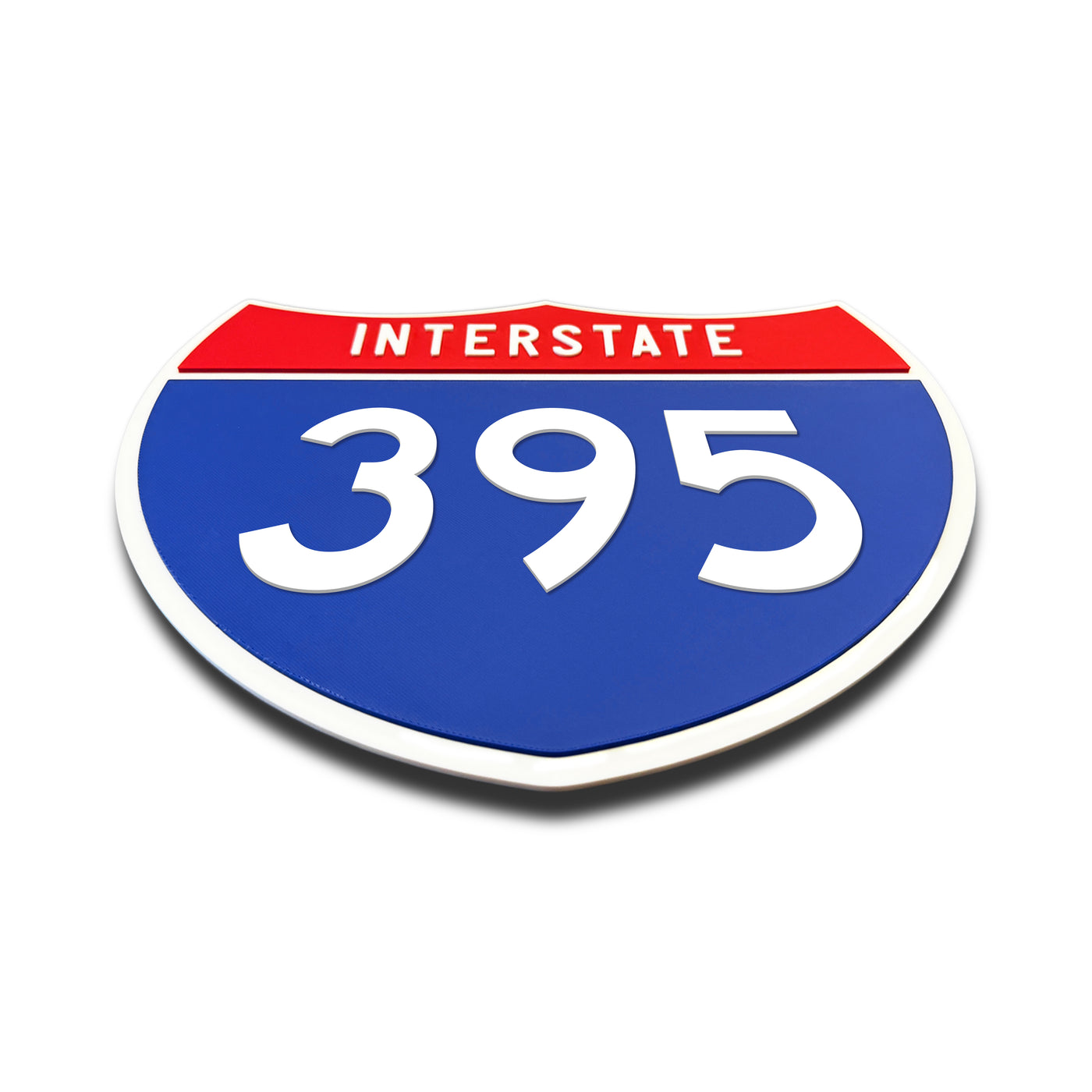 Interstate 395 Number Only road sign replica flat view