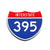 Interstate 395 Number Only road sign replica front view