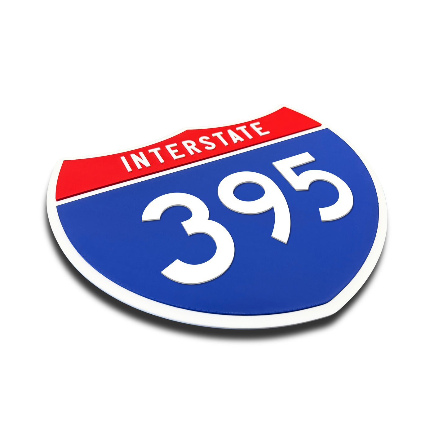 Interstate 395 Number Only road sign replica three quarter view