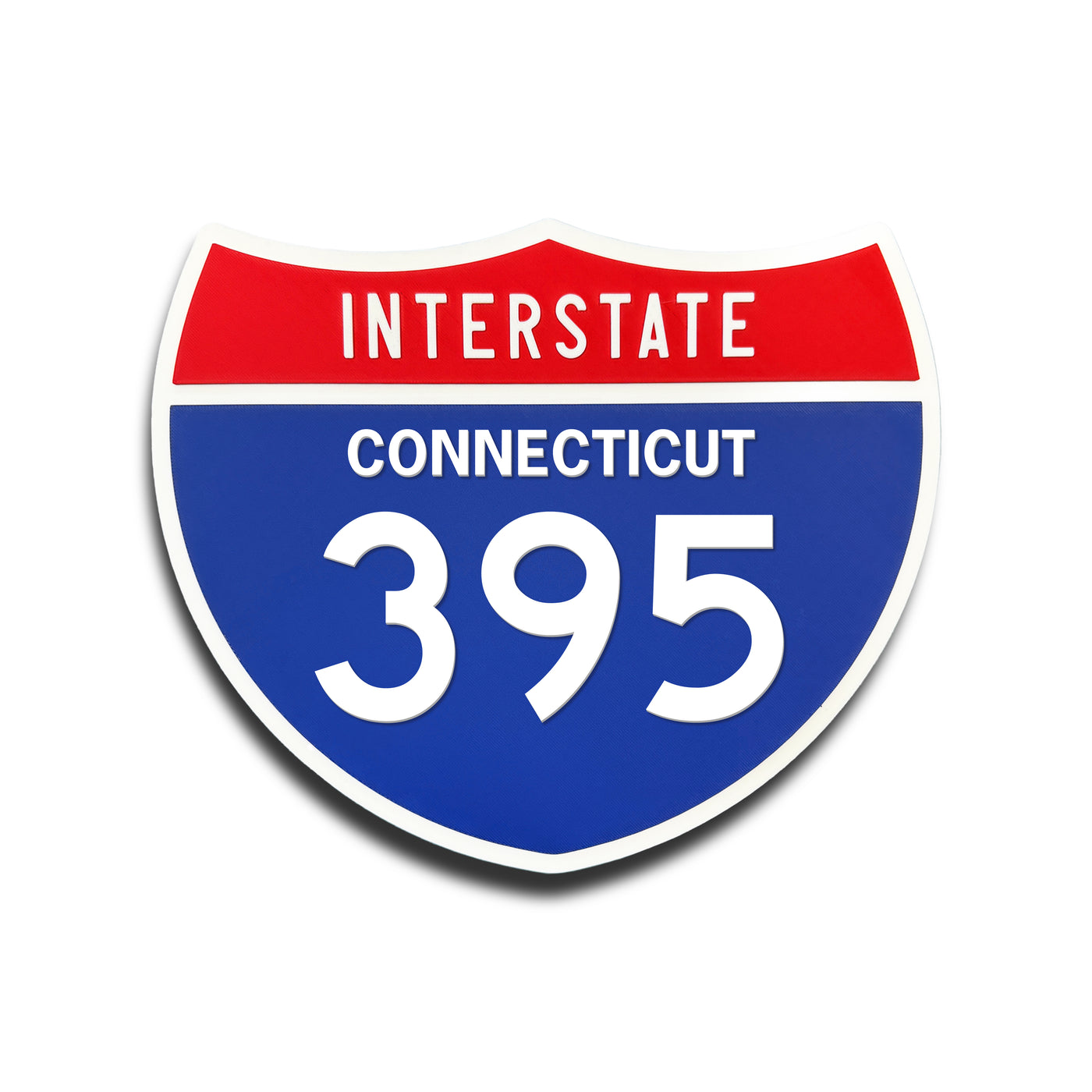 Interstate 395 Connecticut road sign replica front view
