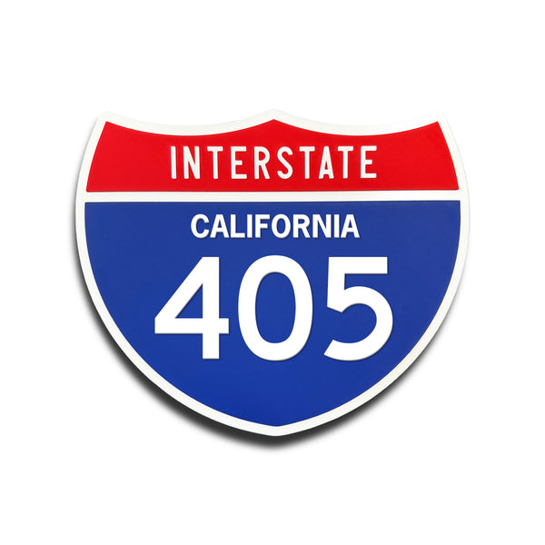 Interstate 405 California road sign replica front view