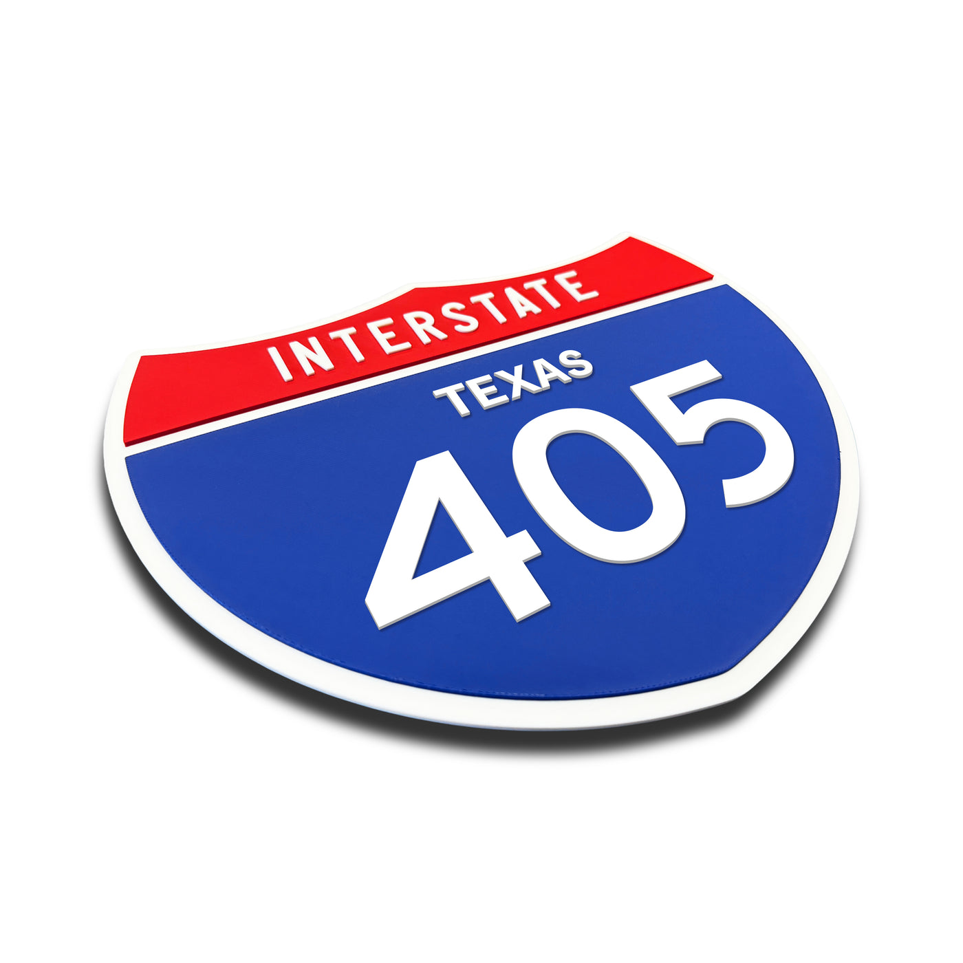 Interstate 405 – Texas road sign replica three-quarter view