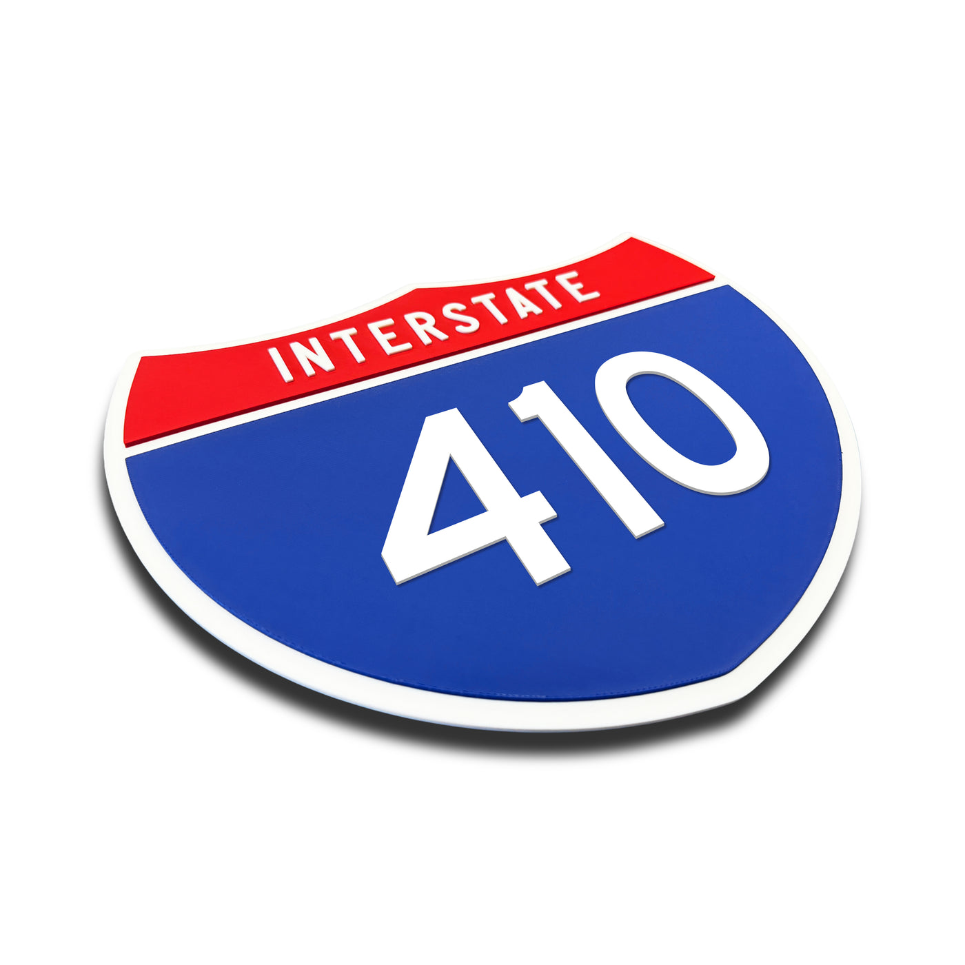 Interstate 410 Number Only road sign replica three quarter view