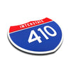 Interstate 410 Number Only road sign replica three quarter view