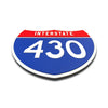 Interstate 430 Number Only road sign replica flat view