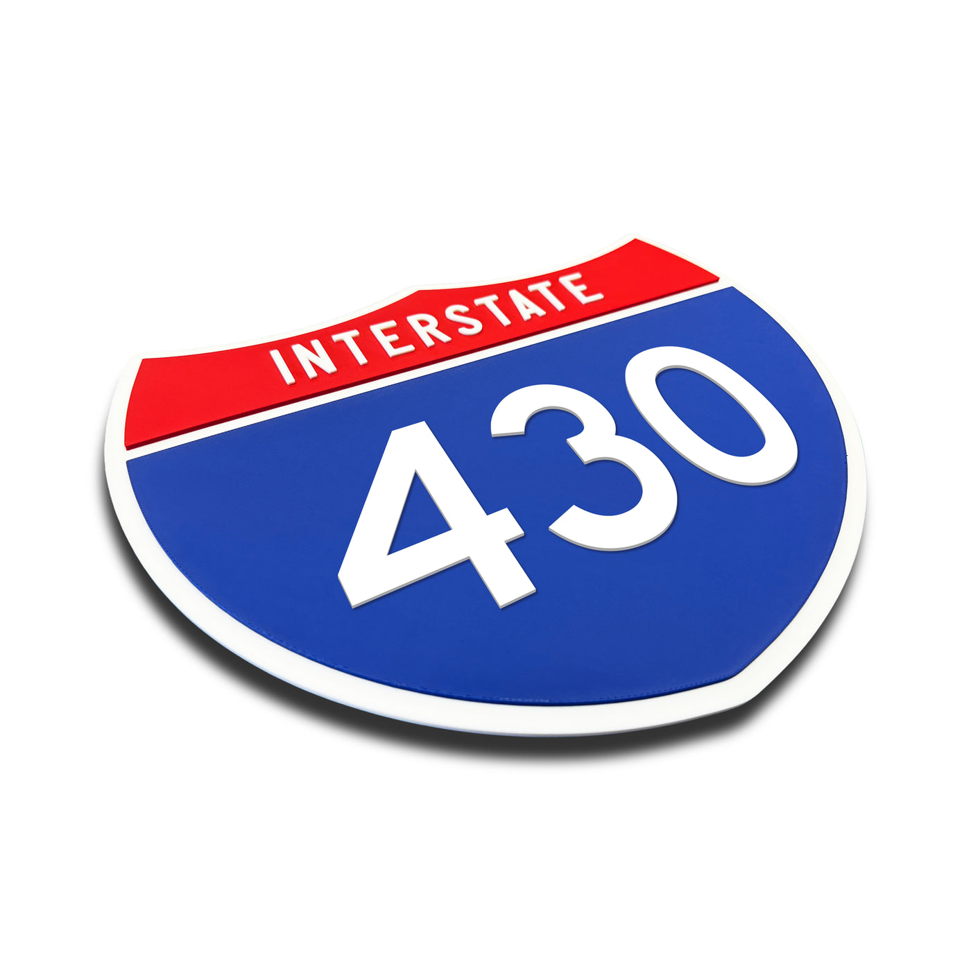 Interstate 430 Number Only road sign replica three quarter view