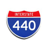 Interstate 440 Number Only road sign replica front view