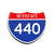 Interstate 440 Number Only road sign replica front view