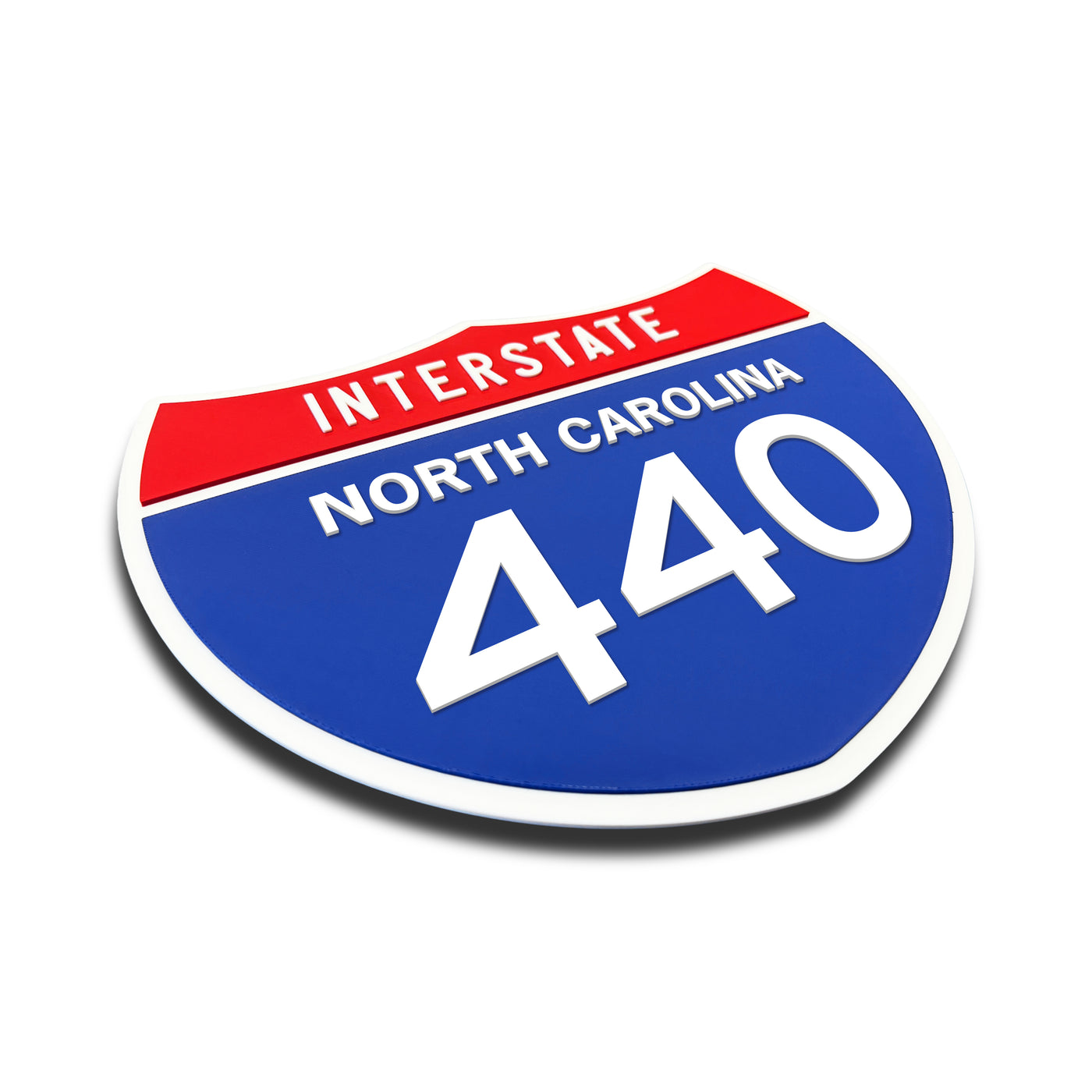 Interstate 440 – North Carolina road sign replica three-quarter view