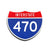 Interstate 470 Number Only road sign replica front view