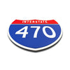 Interstate 470 Number Only road sign replica flat view